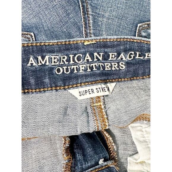 American Eagle Outfitters Super Stretch Shortie Raw Hem Denim Short Blue Size 4 - Picture 8 of 13